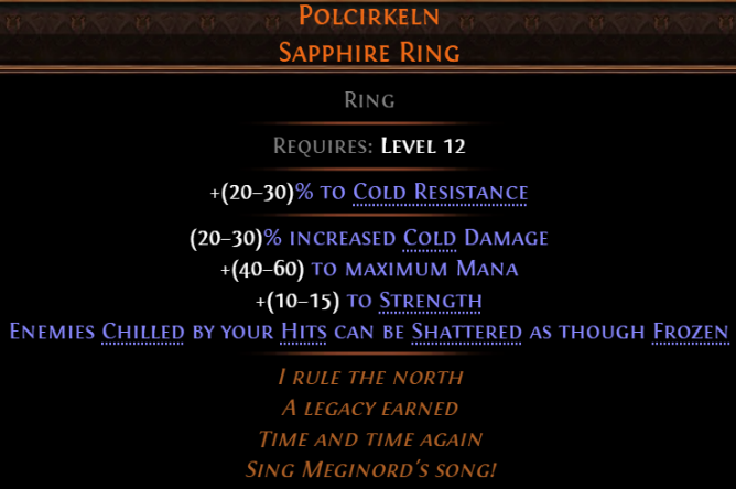 poe 2 polcirkeln Sapphire Ring